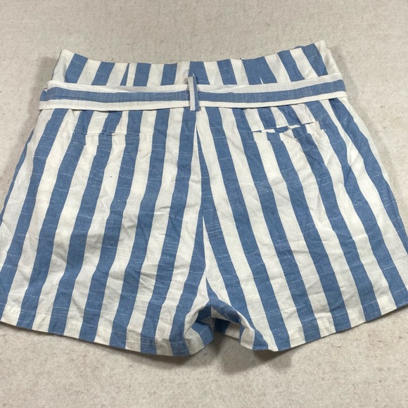 Linen Lux Linen Belted Shorts Walking Shorts white & Blue Striped 32” Po… - Picture 6 of 7